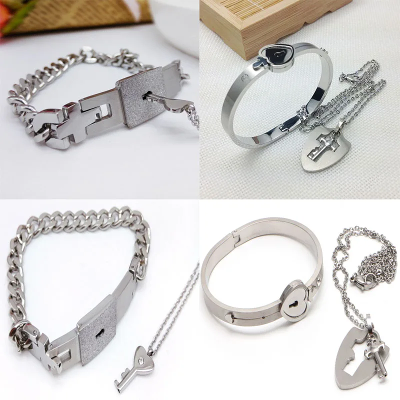 Комплект для влюбленных из браслета и брелока титановой стали|necklace set|necklace pendant