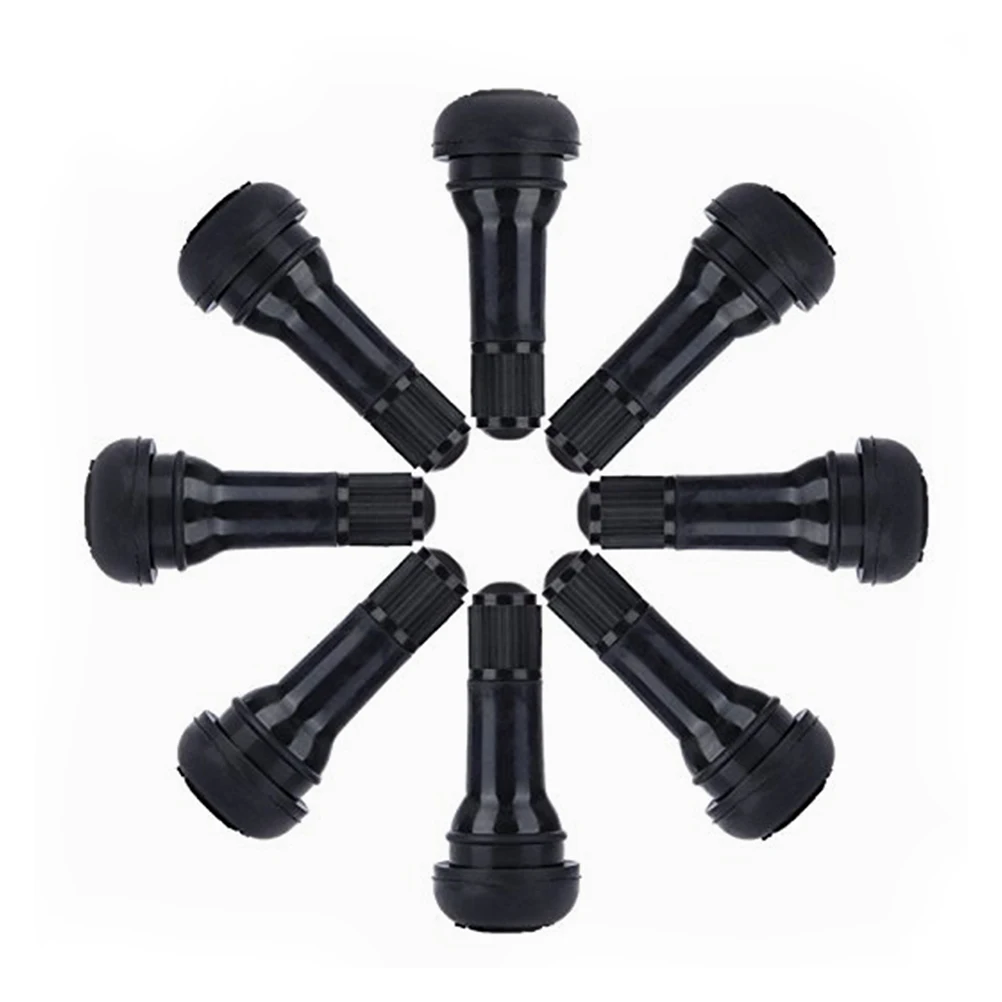8 Pcs TR 413 Black Rubber Snap in Valve Stems Tire Tyre Valve Stems Car