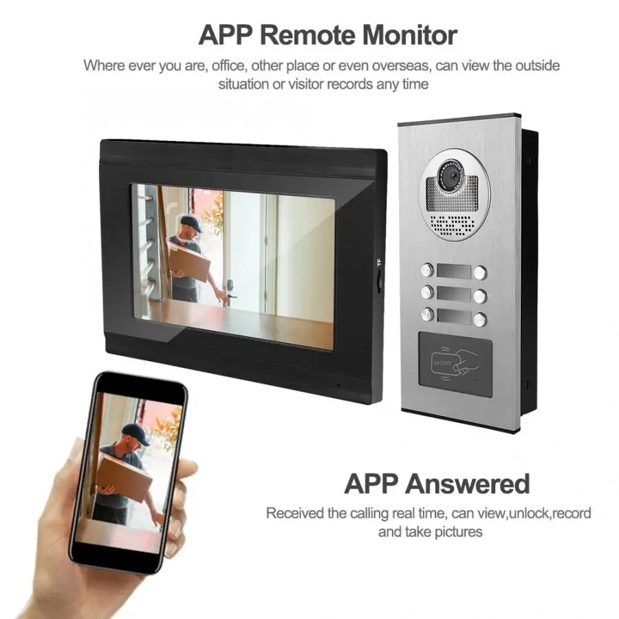 7inches Wifi Video Intercom Doorbell Door Bell Phone RFID Camera 3 Apartment Doorbell camera home security Camera deurbel 7inches Wifi Video Intercom Doorbell Door Bell Phone RFID Camera 3 Apartment Doorbell camera home security Camera deurbel