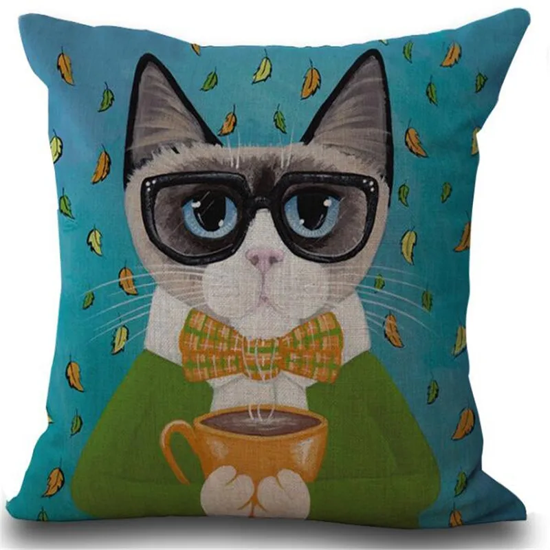 Животное Стиль ужас кошка с принтом черепа диванные подушки, наволочка, домашний декор диван Кофе автомобильное кресло подушка крышка Almofada