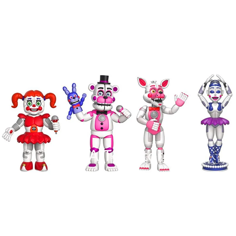 4 шт./компл. FNAF Five Nights At Freddy's Sister Location toys Bonnie Foxy Fazbear Bear ПВХ фигурка Модель Кукла