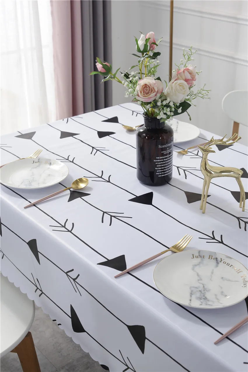 Фламинго водонепроницаемый прямоугольник скатерть скандинавском стиле ПВХ покрытие для дома Кухня украшения Вечерние Банкетный обеденный стол ткань