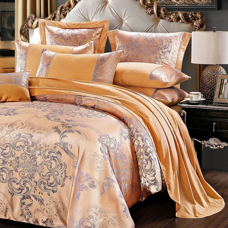 

Cotton jacquard four-piece cotton quilt cover sheets European bedding wholesale