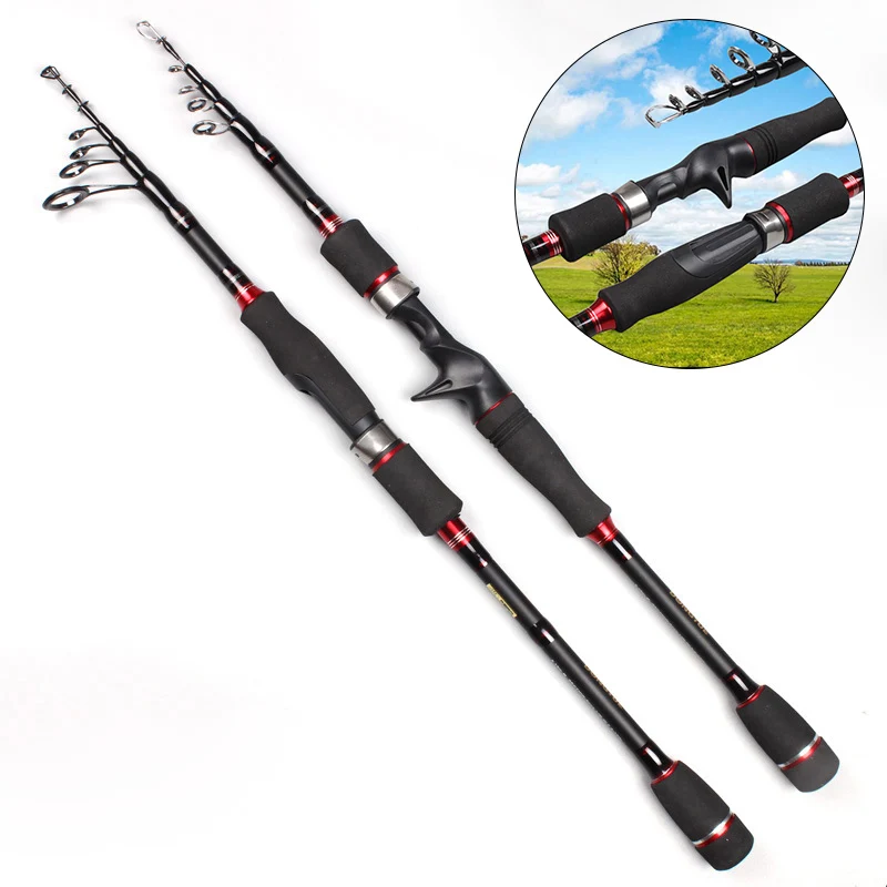 

1.98M/2.1M/2.4M/2.7M Telescopic Lure Fishing Rod Spinning Casting Type Anti-scratch Paint Carbon Rod YA88