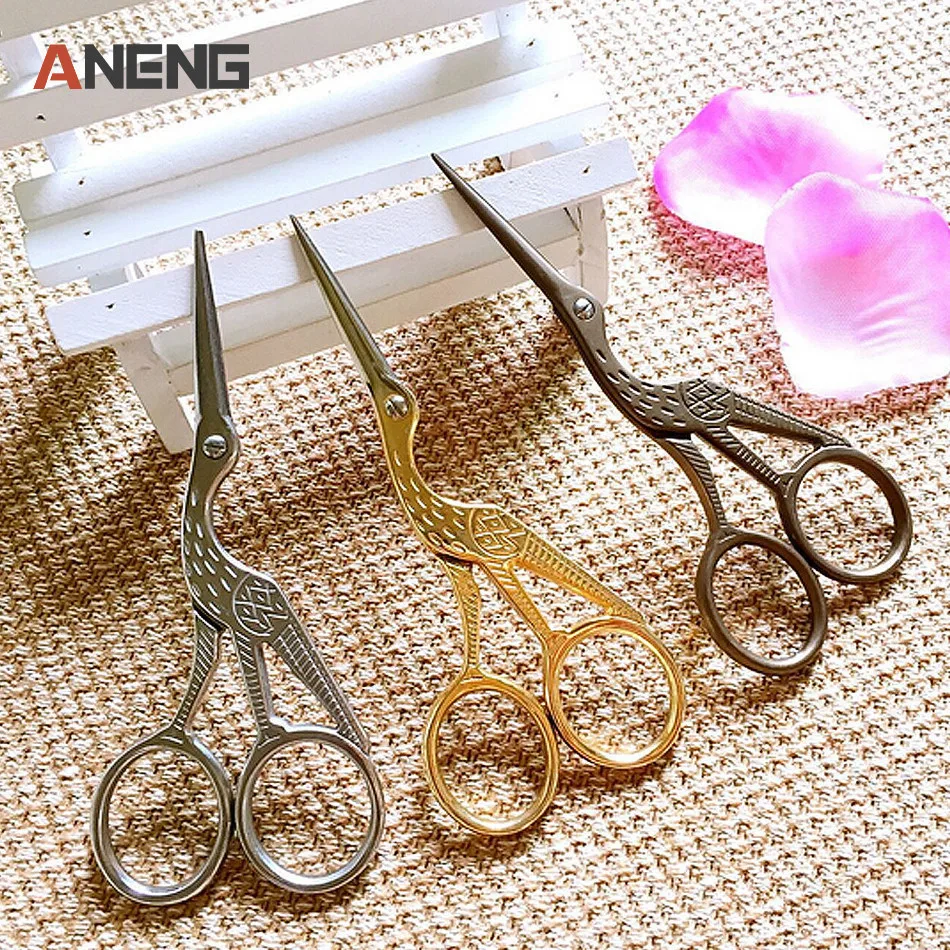 Crane Tailor Scissor Cross Stitch European Retro Classic Vintage Craft