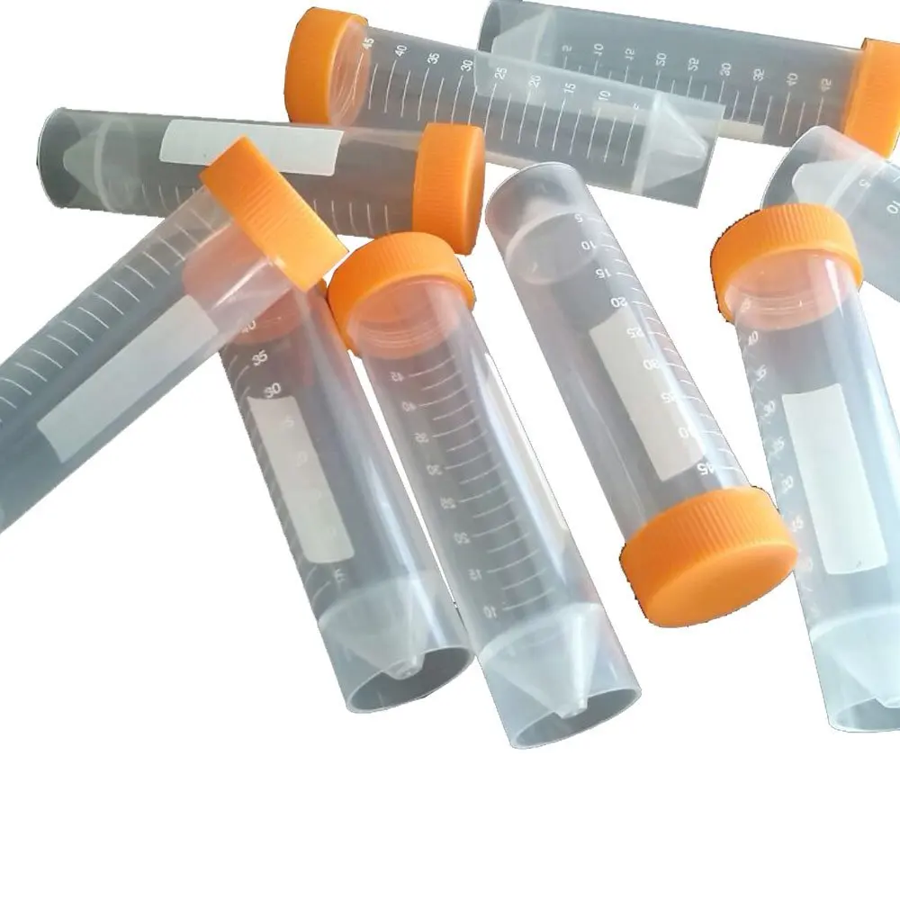 Download 50ml Flat Bottom Plastic Centrifuge Tube with Graduation and Screw Cap, Pack of 10pcs-in ...