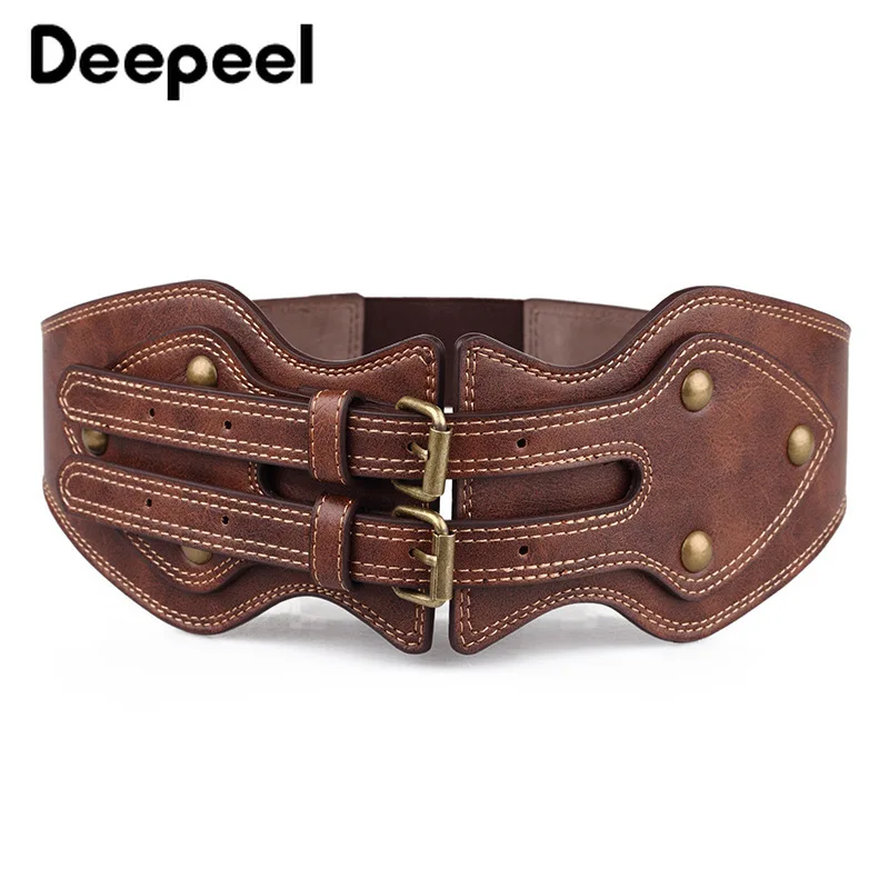 Deepeel 1 шт. 86/92 см модная искусственная кожа Широкие пояса PU Эластичная лента Регулируемый широкий пояс Изделия из кожи Украшение пальто