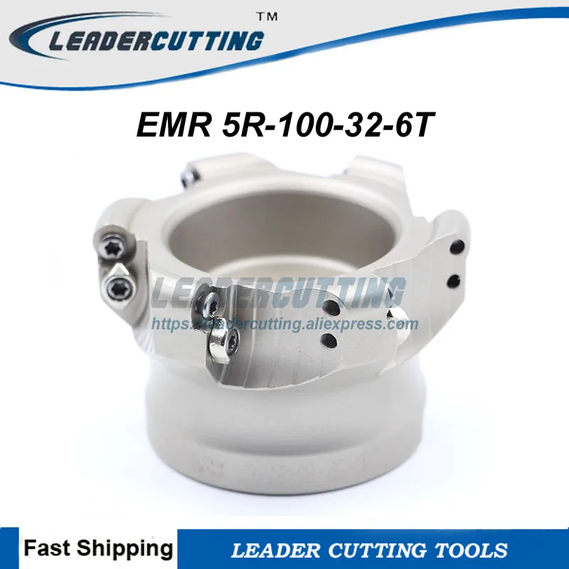 

Free Shiping EMR 5R-100-32-6T/EMR 6R-100-32-6T Round Milling tool R5/R6 Face Mill Shoulder Cutter For Milling Machine