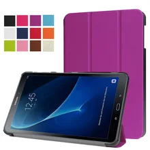 Ultra Delgado Custer 3-Folder Folio Soporte de LA PU Caso de la Cubierta Magnética para Samsung Galaxy Tab 10.1 2016 T580 T585 10.1 “Tablet