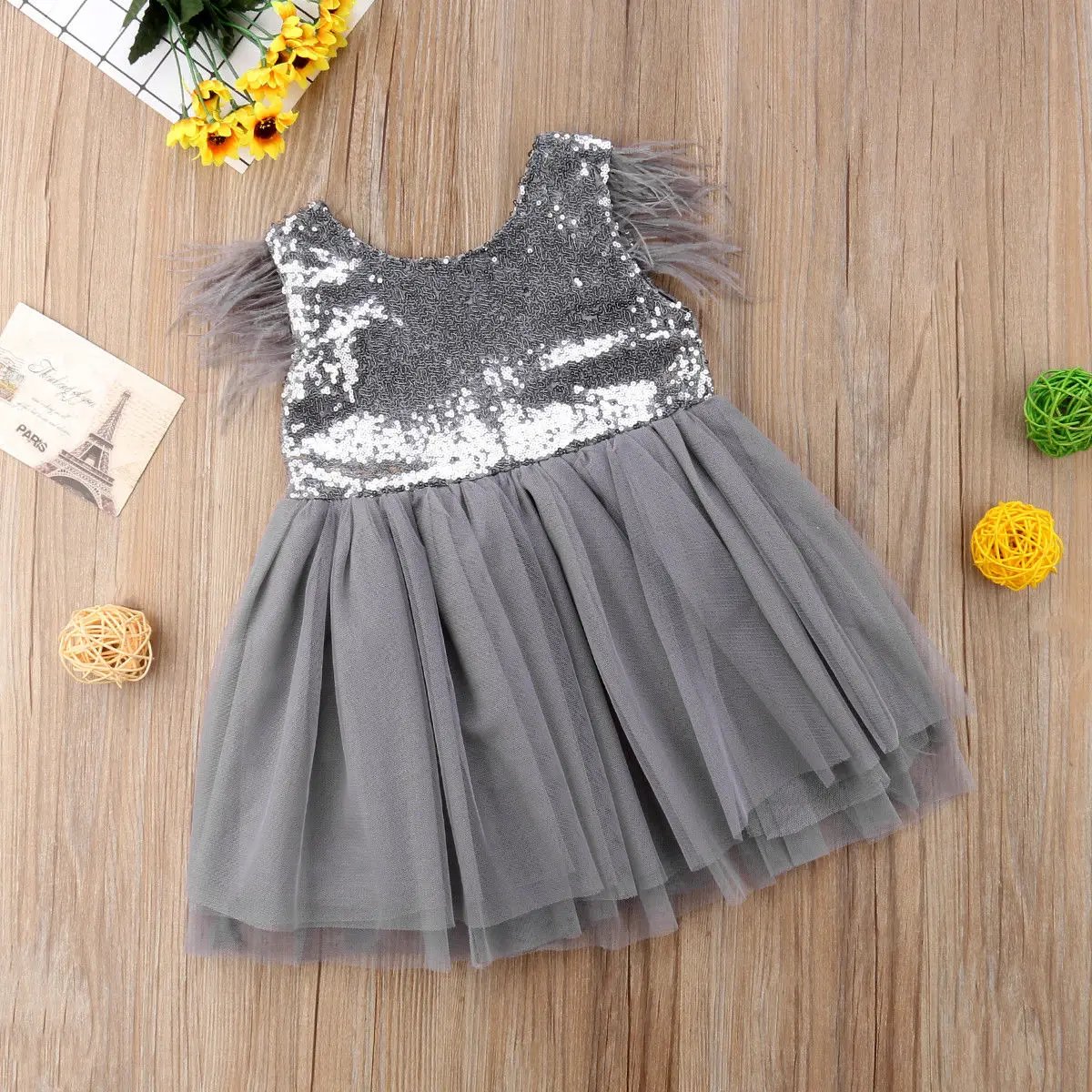 

Toddler Baby Girls Princess Ball Gown Sleeveless Dress Kids Sequins Tutu Birthday Party Prom Pageant Wedding Dresses 1-6Y