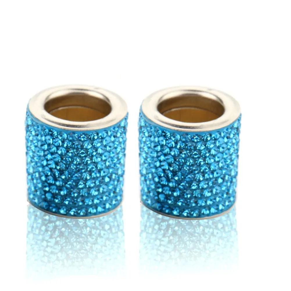 4Pcs Cylindrical Bling Crystal Styling Interior Decor Ornament Universal Car Headrest Ring Diamond Seat Rod Collar Moulding | Автомобили и