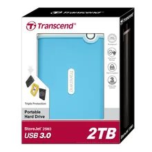 U.S. Military-grade Anti-shock Protection Transcend 25M3 USB 3.0 Encryption External Hard Drive 2TB HDD Hard Disk Drive 2T HDD