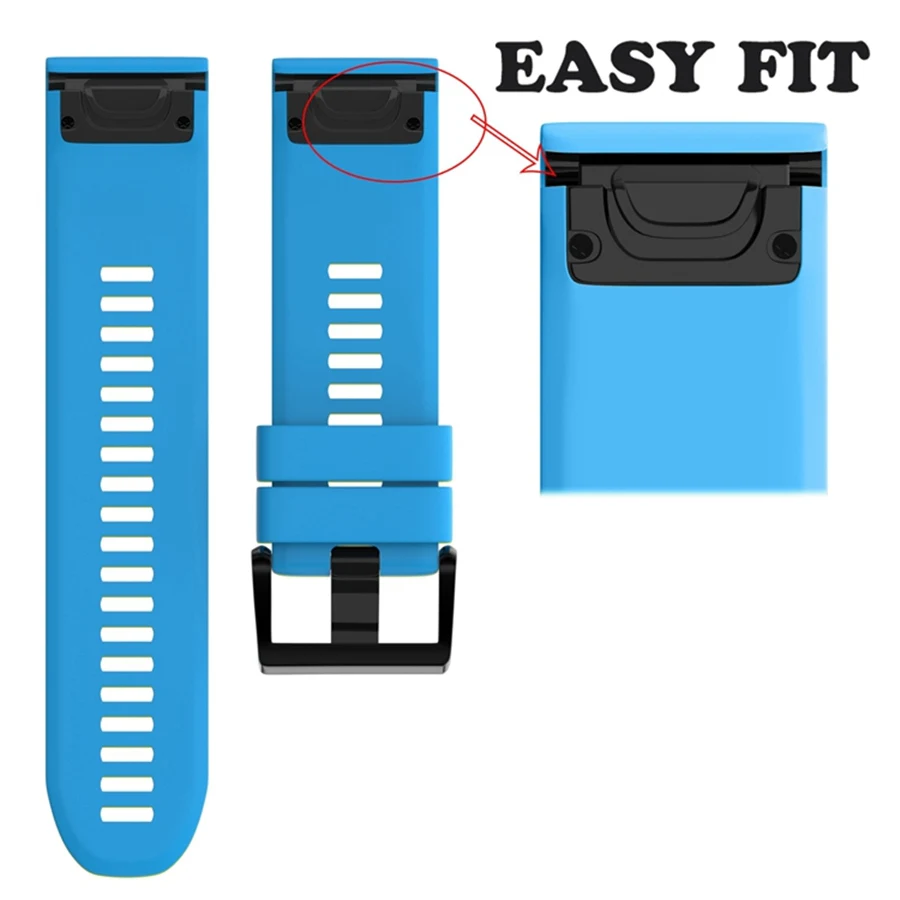 Fistar 15 цветов 22 мм Замена силикагель быстрый выпуск легко подходит ремешок для Garmin Fenix 5 gps часы ремень ремни браслет - Цвет: Blue
