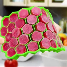 Домашний бар кухонные инструменты Инструменты для мороженого Твердый Цветной силиконовый лоток для льда коробка с Сотами для изготовления прессформы с крышкой