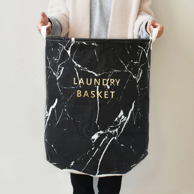 كبيرة سلة الغسيل الحمام سلة الغسيل حقيبة التخزين حمام فارز القذرة اللعب لا غطاء المحمولة أسود أبيض رمادي