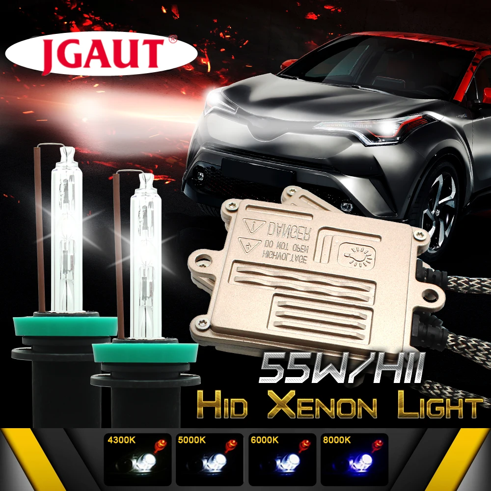 

JGAUT Xenon HID Kit AC Quick Start Car Light Headlight Headlamp H8 H9 H11 55W 3000K 4300K 5500K 6000K 8000K Ballast Bulb