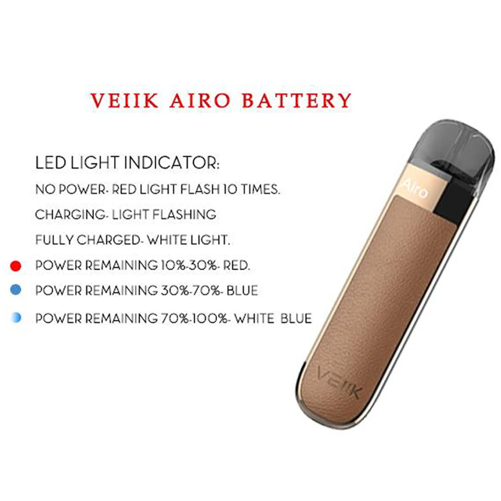 2 шт./лот электронная сигарета Vape Kit VEIIK Airo Pod Starter kit с батареей 360 мАч и мл