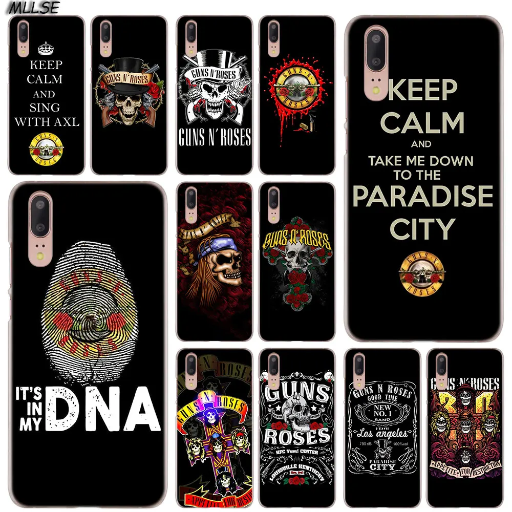 

MLLSE Guns N Roses Fashion Clear Case Cover for Huawei P30 P20 P10 P9 P8 Lite 2017 P30 P20 Pro Mini P Smart Plus Cover Hot
