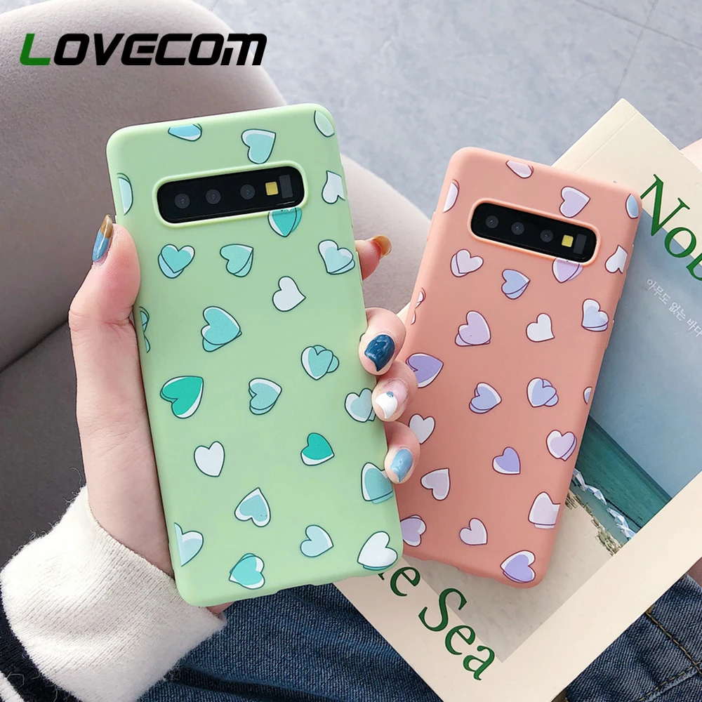 

LOVECOM Phone Case For Samsung Galaxy S10 Plus S10e S8 S9 Plus Note 8 9 Cartoon Animal Heart Flower Soft Back Cover Coque Gift