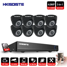 8Channel CCTV System Super HD 4MP AHD DVR kit 8Pcs Security AHD 4MP Black Indoor Night Vision Camera Security Set 3G WIFI DVR