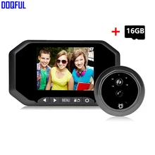 3.5 дюймов ЖК-дисплей цифровой дверной глазок Дверные звонки 160 градусов Главная Безопасность Дверной звонок Камера фото Стрельба PIR 16 ГБ запись