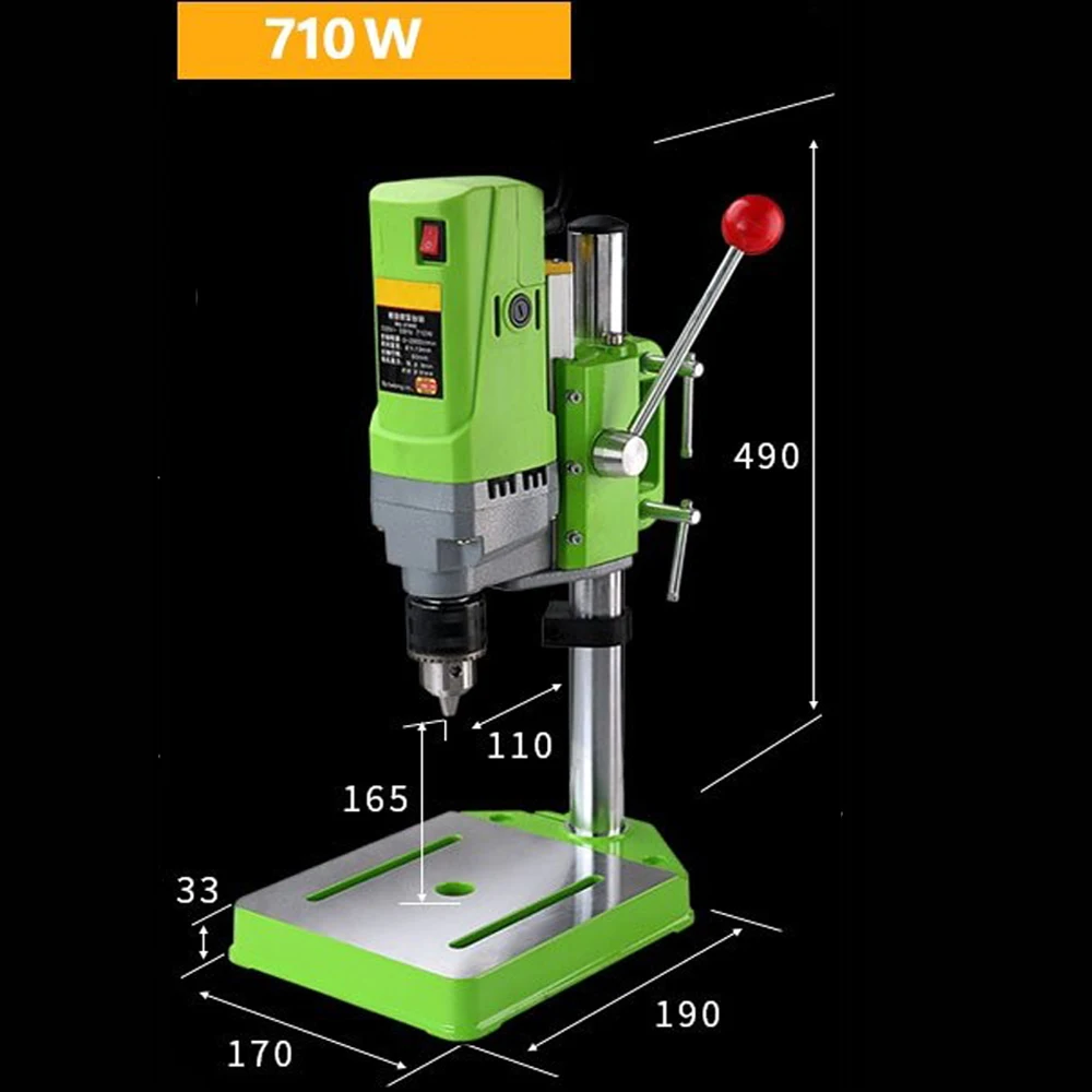 

710W Mini Drill Press Bench 2800RPM Clamping Range 1.5-13mm CNC Milling Drilling Machine High Speed