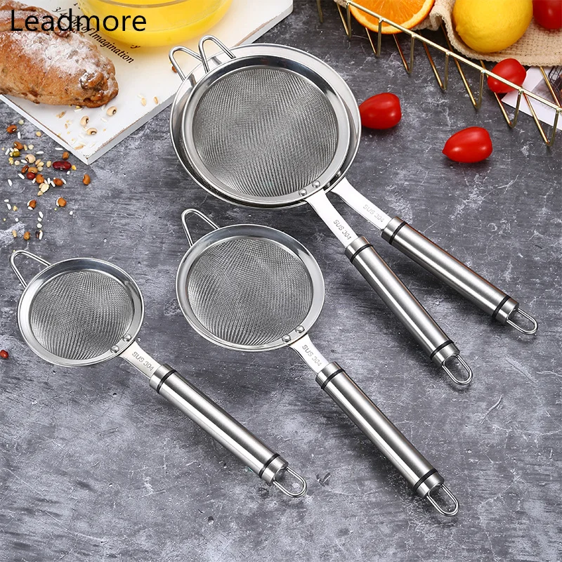 Leadmore 304 Stainless Steel Kitchen Colander Filter Spoon Residue Oil