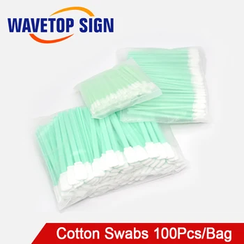 

100Pcs/Bag Non Woven Cotton Swabs Dust-free Anti-static Cleaning Q-tips For Fiber Laser Machine Focus Lens Protection Windows