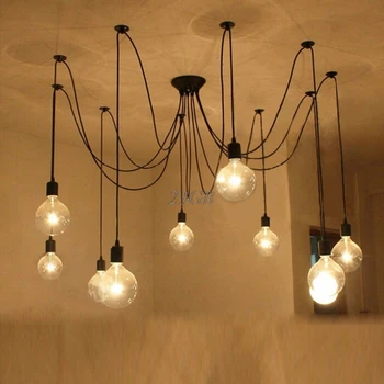 

Vintage Nordic Spider Pendant Lamp Multiple Adjustable Retro Pendant Lights Loft A20