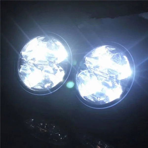 

New Car Styling 4W 12V Round Shape Car Auto Led Drl Daytime Running Light for all car 6500K White Drl Parking light Source