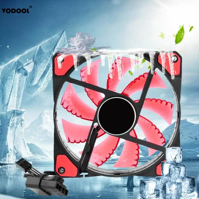 Вентилятор охлаждения VODOOL для ПК со светодиодный Ной подсветкой 120x120x25 мм 12 В