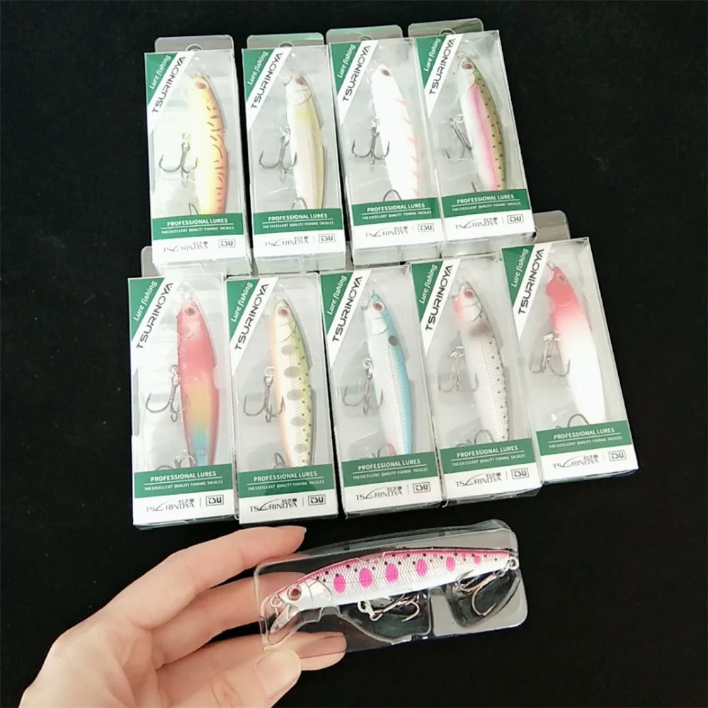 

TSURINOYA 10pcs DW61 80mm 6.0g Floating Minnow Fishing Lure Artificial Bait Laser Coating Bass Lure fishing tackle