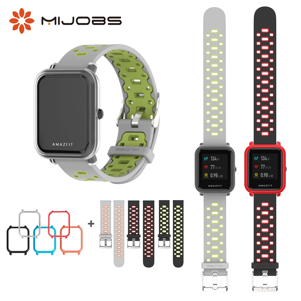 Mijobs 20mm Wrist Strap Silicone Watch Band for Xiaomi