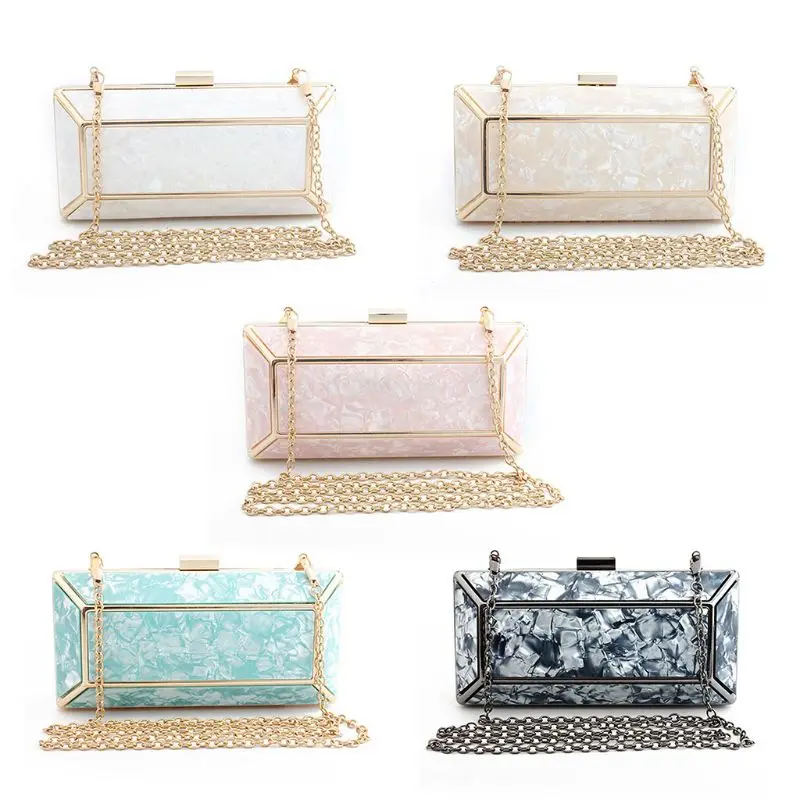 

Women's Fashion Acrylic Clutch Evening Bag Chain Shoulder Party Clutch Handbag Purse Wallet