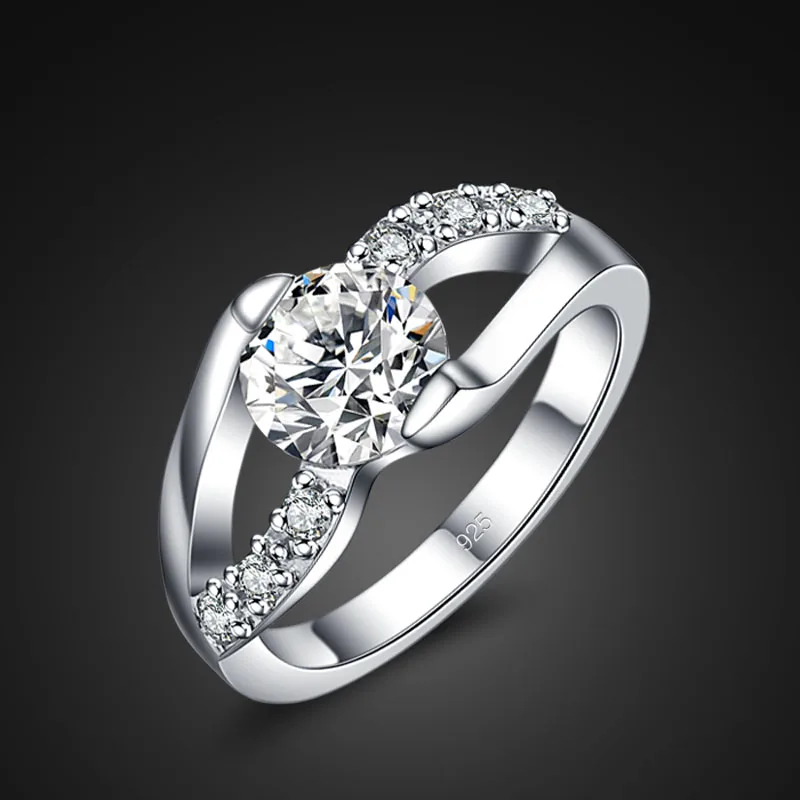 Valentine's Day gift. Genuine 925 Sterling Silver Rings Classic Wedding