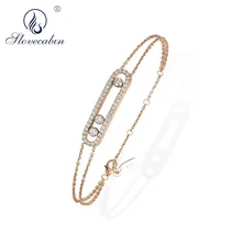Lovecabin Европейский Move Free браслет чистый 925 пробы серебро розовое золото CZ Циркон прозрачный брачный браслет и браслет ювелирные изделия