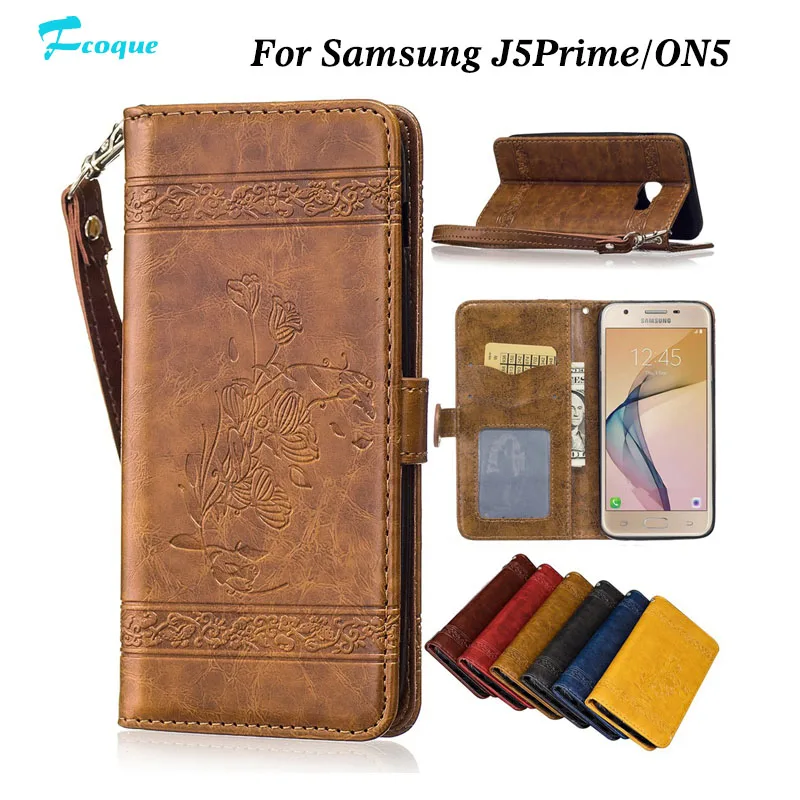 Fcqoue Luxury Retro Leather Flip For Samsung Galaxy J5Prime ON5 J510 2016 Phone Case Oil Back Cover Card Wallet Holster | Мобильные