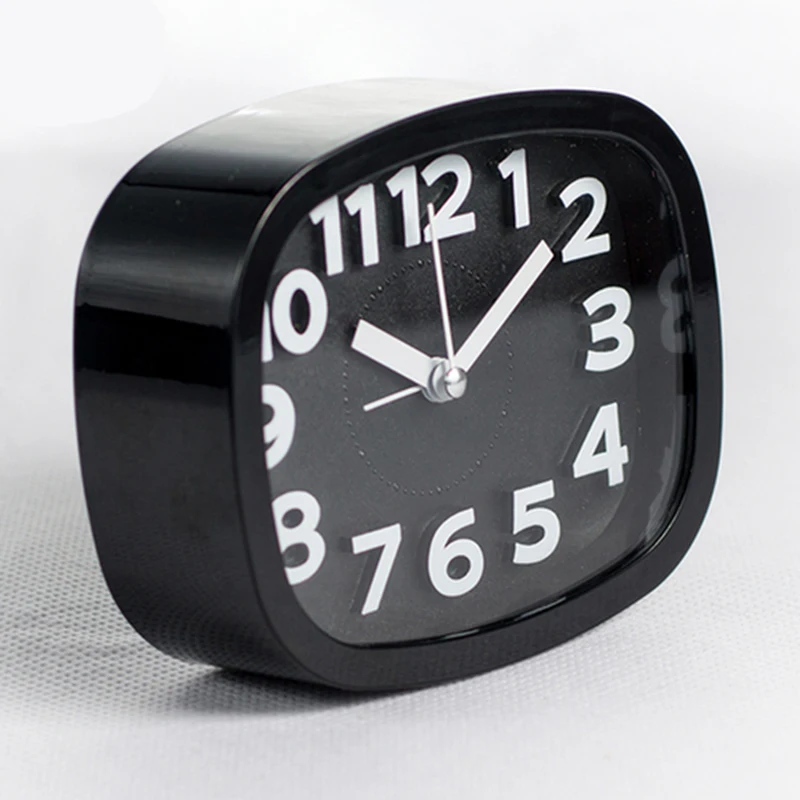

Small Snooze Clocks Alarm Clock Candy Color Battery Silent Home Desk Table Analog Cute Portable Creative Student Bedside