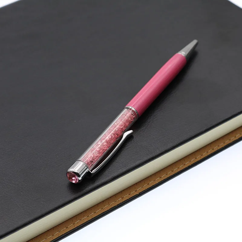 2 шт/ кристальная Алмазная металлическая шариковая ручка Красивая помолвочная офисная металлическая ручка с кольцом подарок 1,0 мм и(10 шт = ручка чернила 0,7 м - Цвет: 2pc