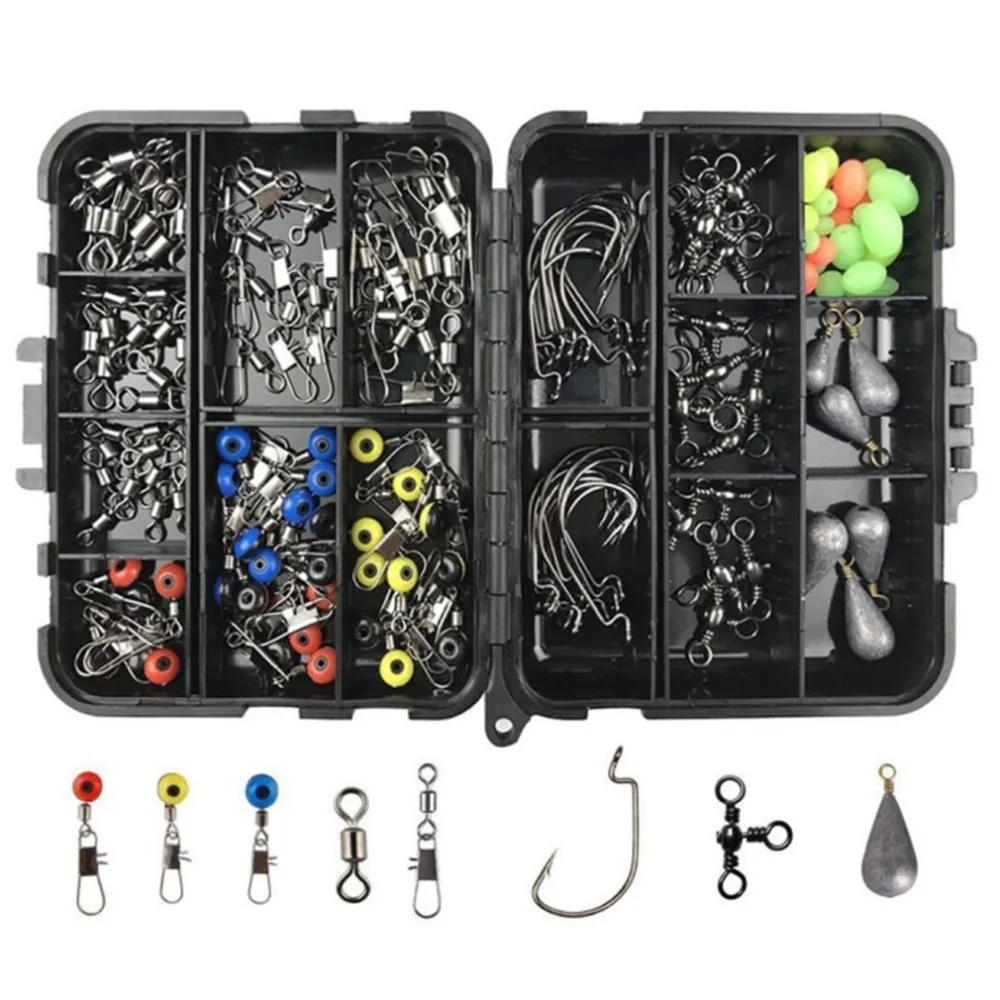 Buy 160PCS Fishing Accessories Set Jig Hooks Sinker