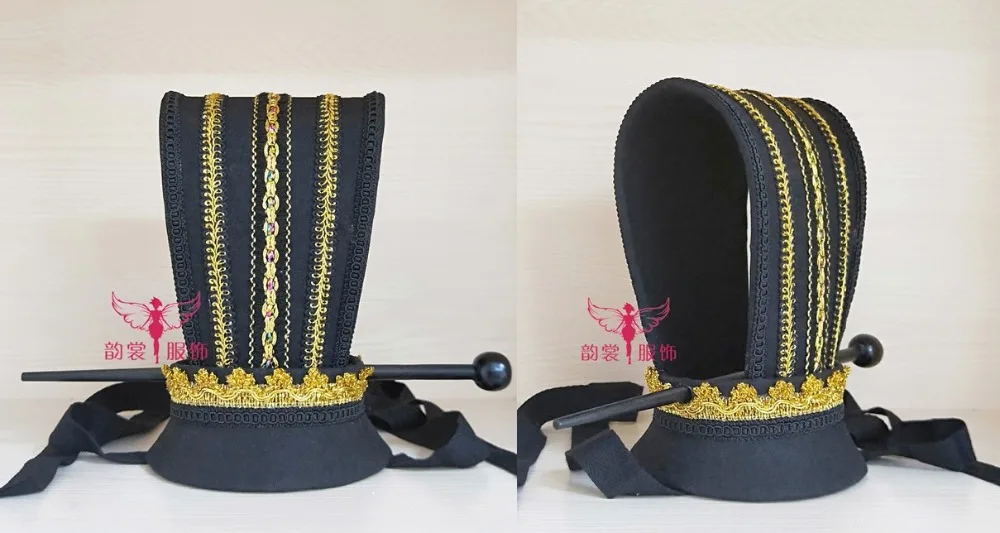 YuWen Hu Gleiche Design Männlichen Schwarz Haar Tiara Alte Chinesischen Männlichen Hut Cosplay Hanfu Haar Acessory für TV Spielen Die legende von DuGu