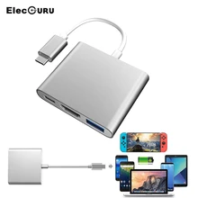 Адаптер type-C для замены переключателя rend док-станция ТВ HDMI конвертер Кабель USB 3,0 порт для NS MacBook Xiaomi ноутбук телефон