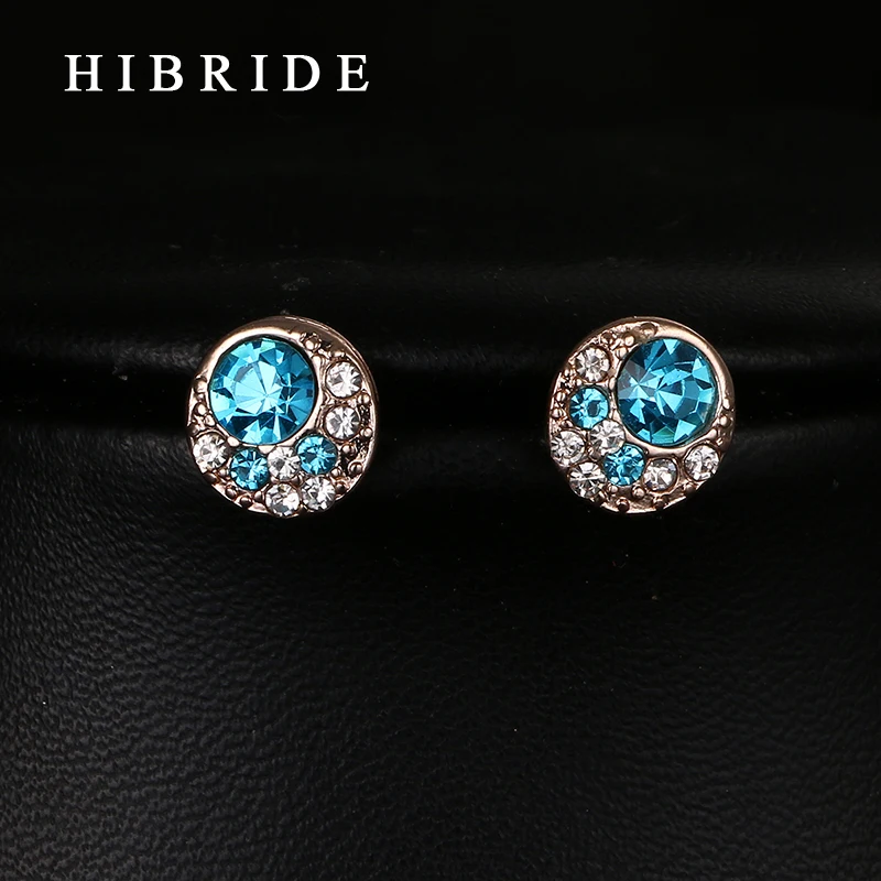 Новые модные серьги гвоздики HIBRIDE с зеленым кубическим цирконием класса ААА