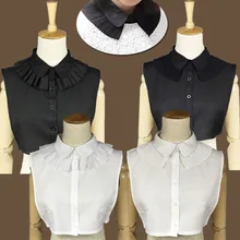 Ручной Черный и белый сладкий дикого хлопка воротником Темперамент Складки дамы ложные воротник рубашки