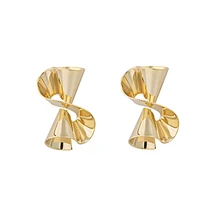 LWONG золотые серебряные серьги-гвоздики для женщин, латунные ювелирные изделия, геометрические серьги, золотые шикарные большие серьги-гвоздики, Новинка