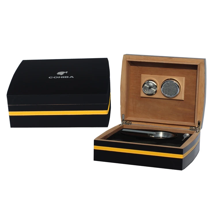 COHIBA изысканные роскошные MirageBlack кожаные декоративные изделия из кедрового