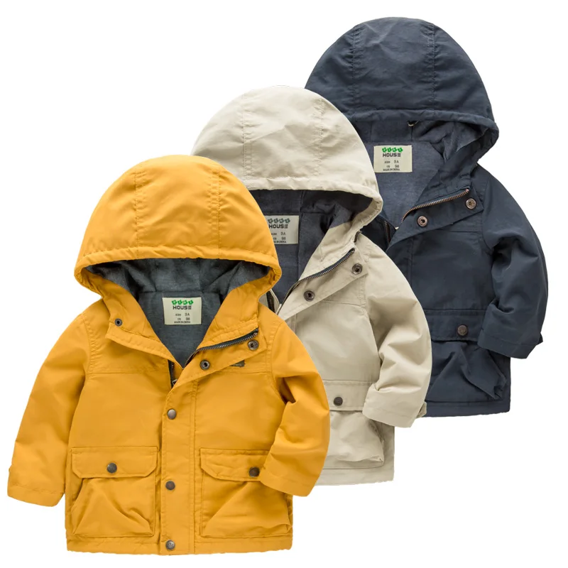 

2017 Autumn Winter Warm Children's Boy Baby Long Sleeve Thick Outerwear Kids Zipper Jacket Casual Hooded Windbreaker