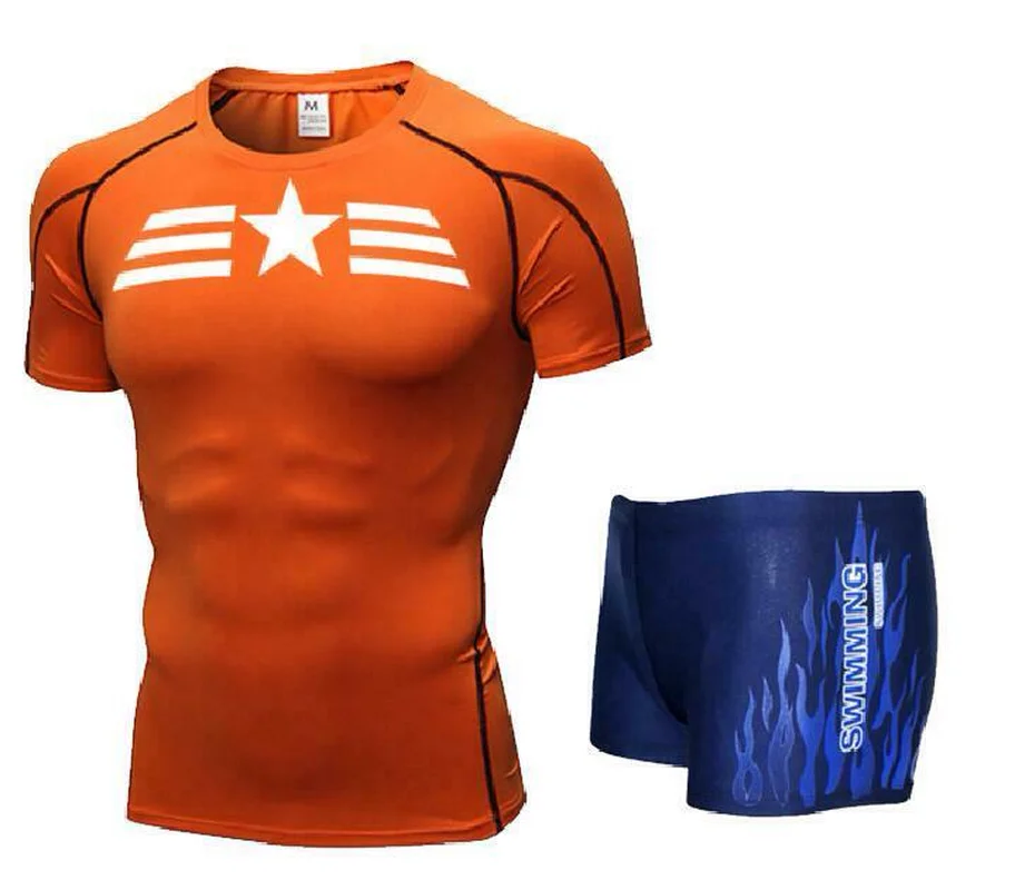 mens swim shorts and shirt