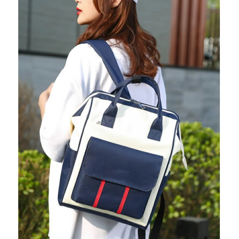 

New multi-function fashion large capacity insulation Mummy bag Korean version of canvas women's backpack pregnant women bag