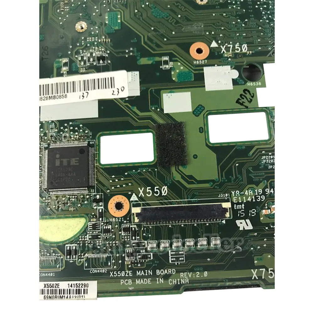 X550ZE motherboard REV2.0 A10-7400 LVDS CPU mainboard For ASUS X550Z X550ZE X550 X550ZA K550Z Lapto
